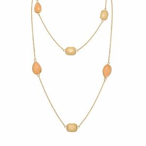 Kate Spade Peach & Cream Ivory Geometric Station Necklace